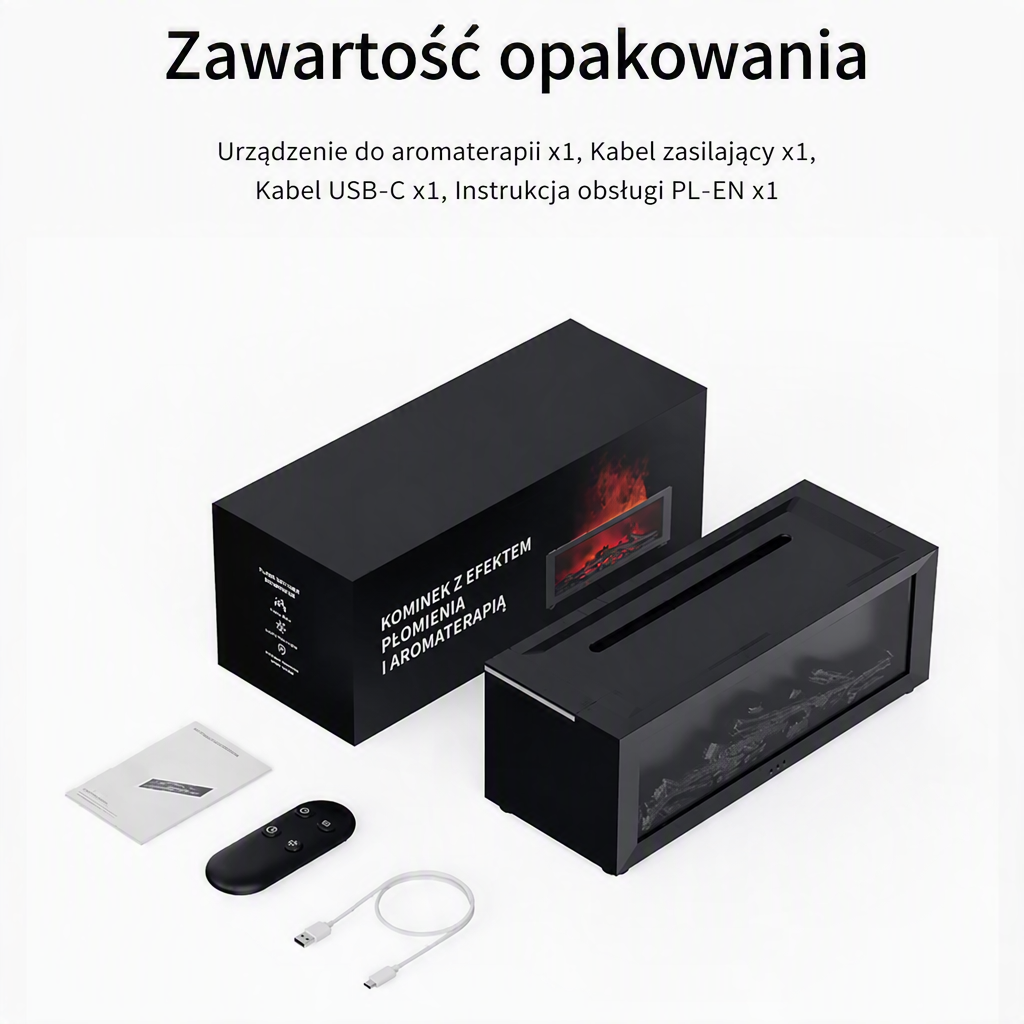 MistFlame™ – Kominek Aromaterapeutyczny z Efektem Ognia i Mgiełką